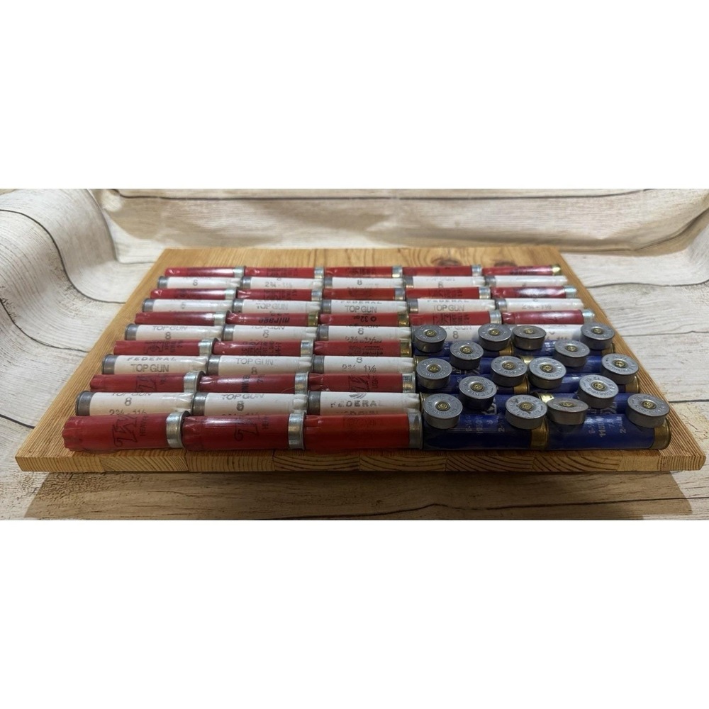 American Flag Shotgun Federal Top Gun Shells Unique Handmade - Picture 8 of 10